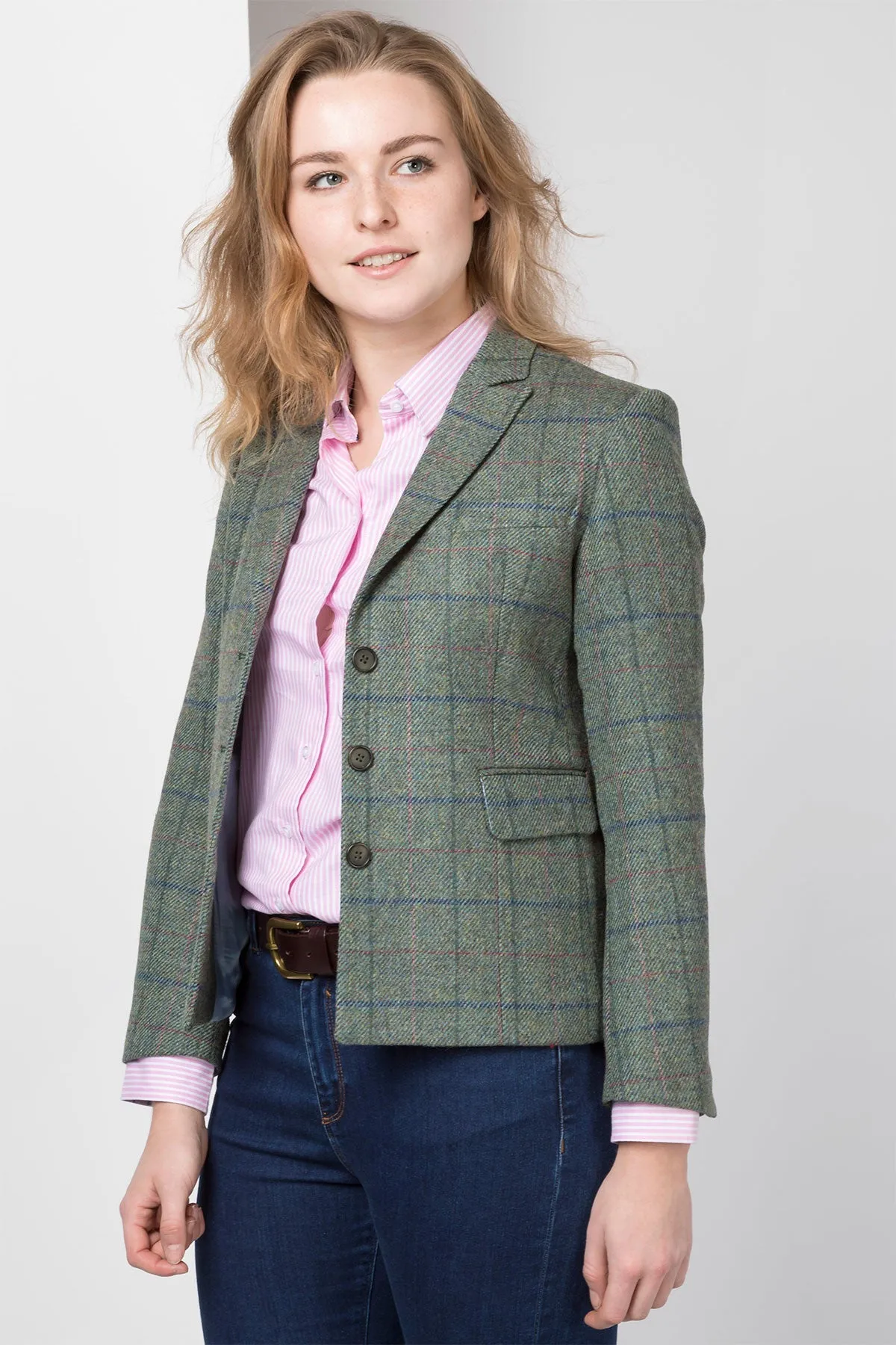 Ladies Short Fitted Tweed Jacket Blazer