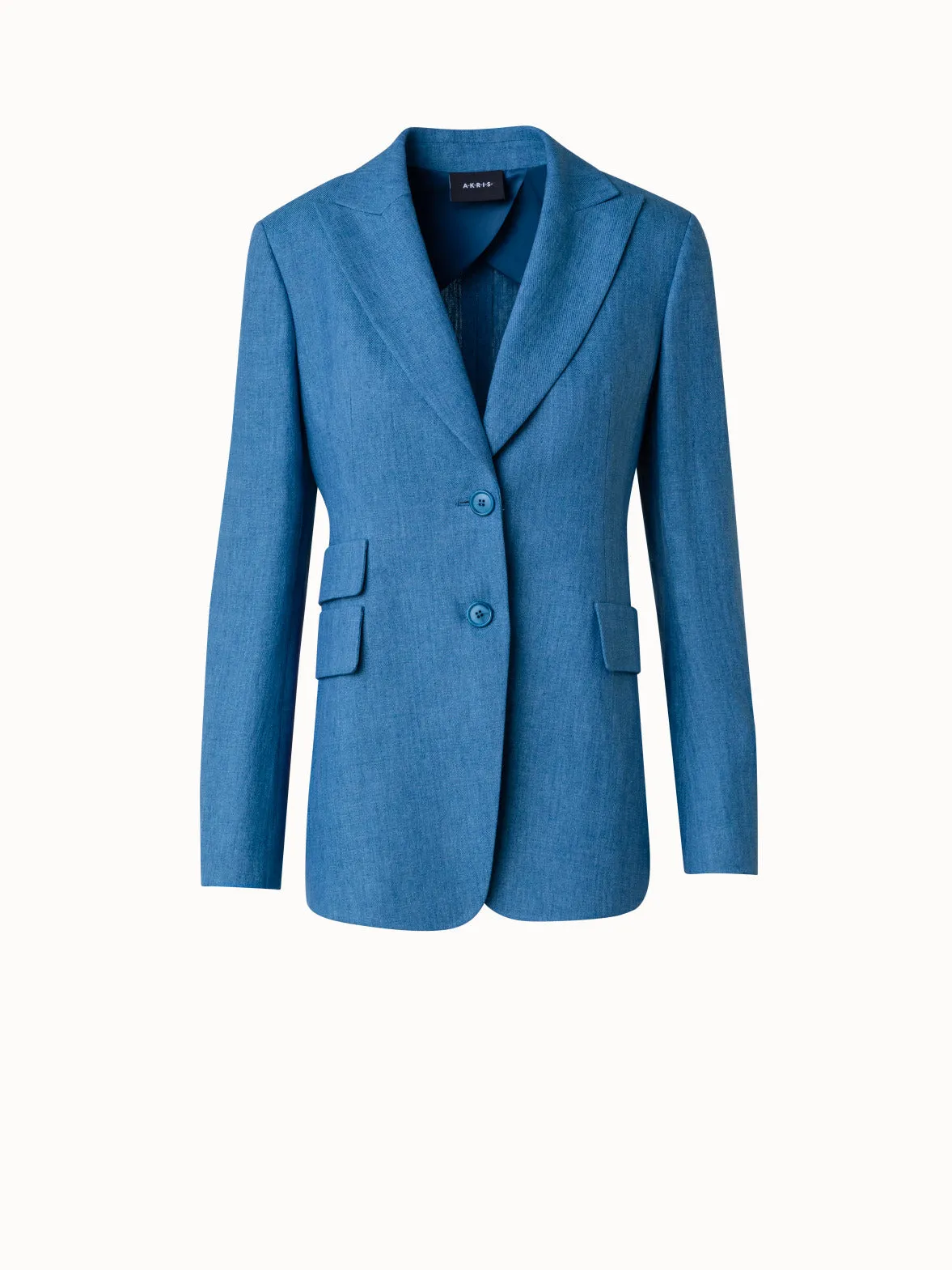 Langer Leinen-Blazer mit langem Revers