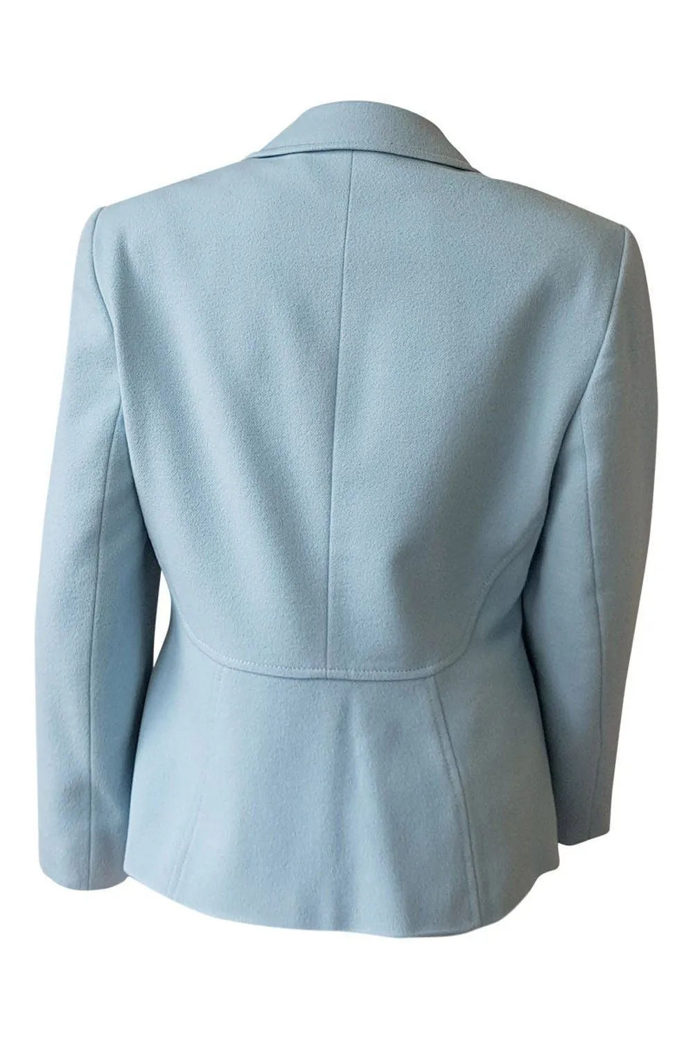 LAUREL Baby Blue Wool Angora Cashgora Blend Blazer Coat (UK 12)