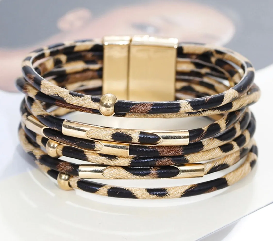 Leopard Print Wrap Bracelet