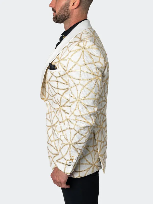 Maceoo Blazers.Maceo | Blazer Shawl Ceremonialgold White