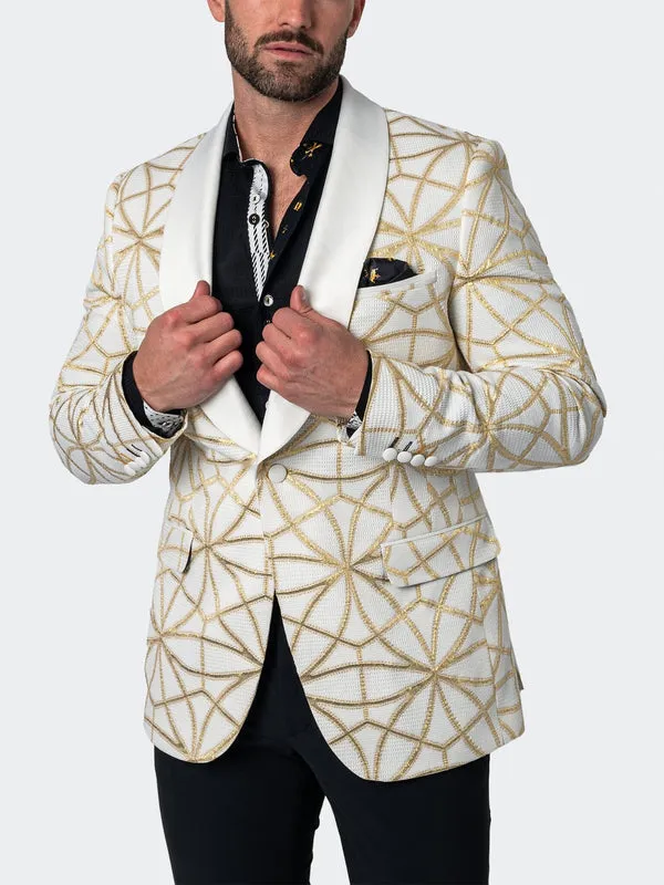 Maceoo Blazers.Maceo | Blazer Shawl Ceremonialgold White