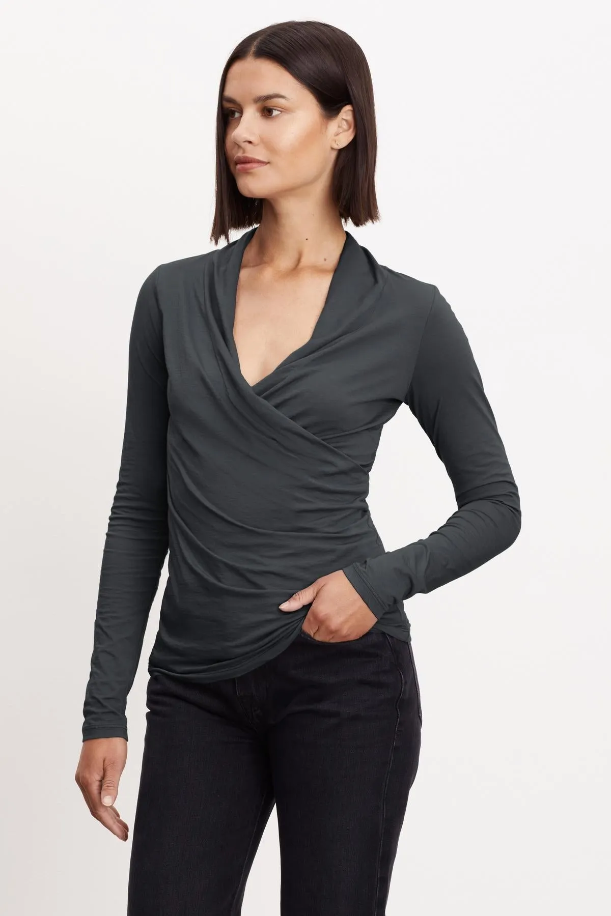 MERI WRAP FRONT FITTED TOP