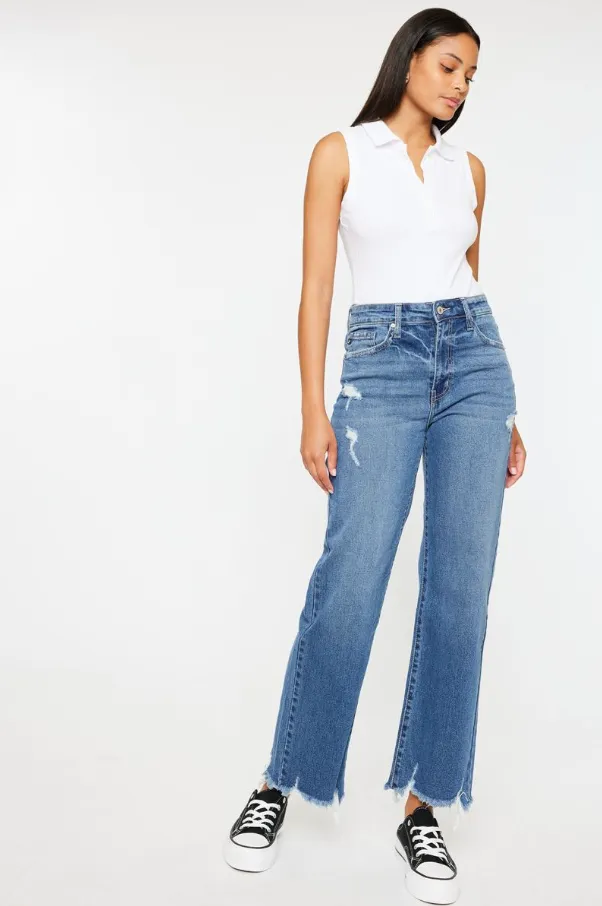 'Midnight Shade' Slim Wide Leg Jean