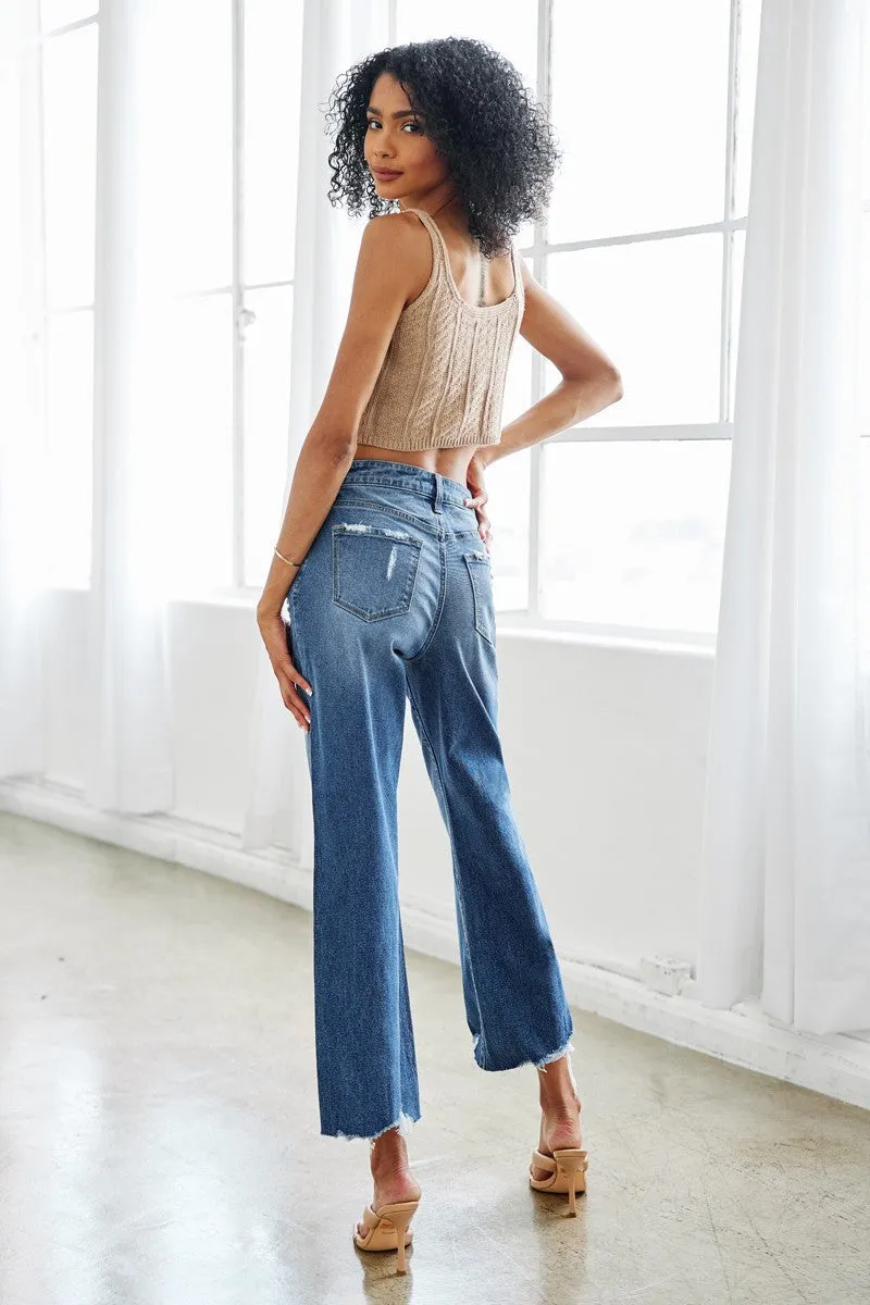 'Midnight Shade' Slim Wide Leg Jean