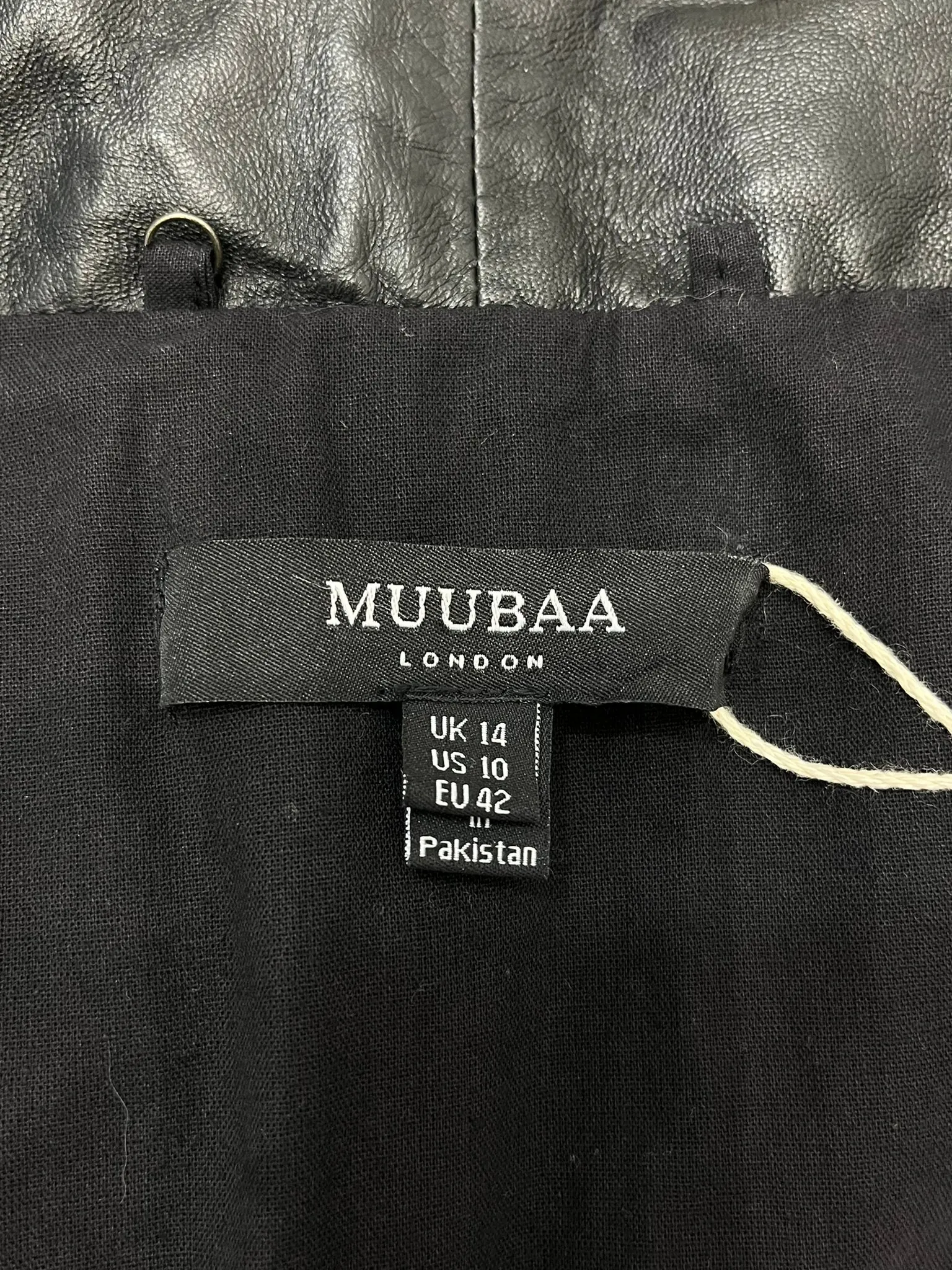 Muubaa Leather Quilted Coat. Size 14UK