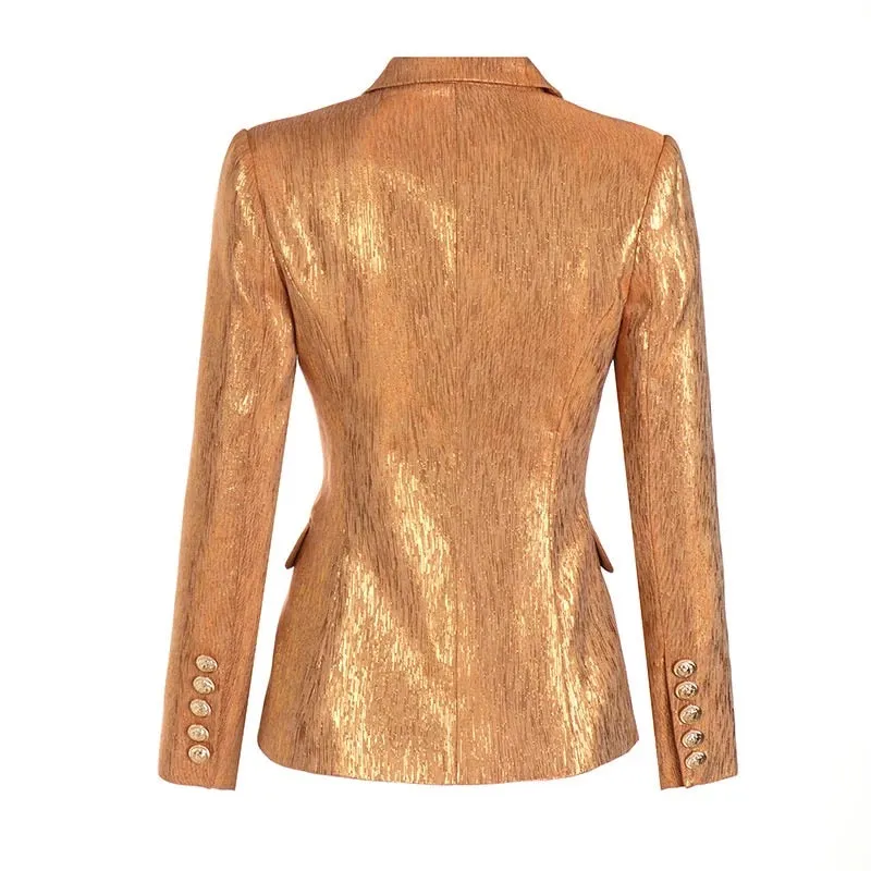 New York Strass Gold Button Blazer