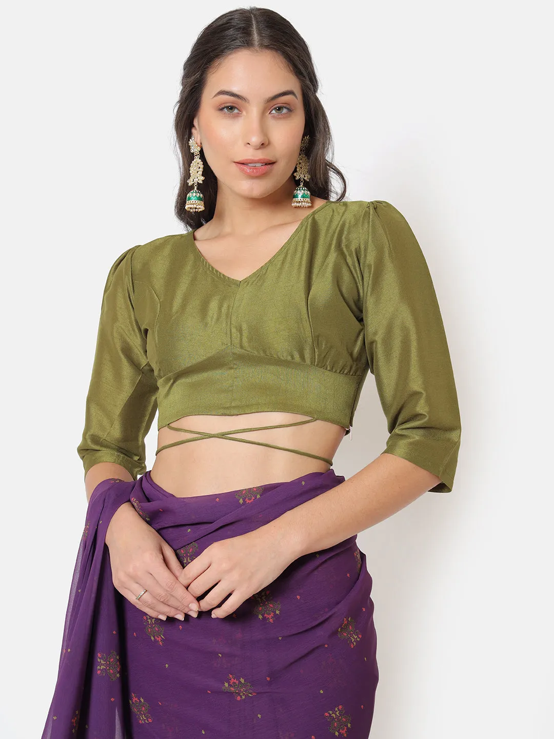 Pakeezah Olive Blouse