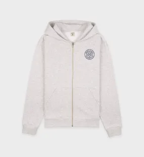 Paris Country Club Zip Hoodie - Heather Gray/Navy