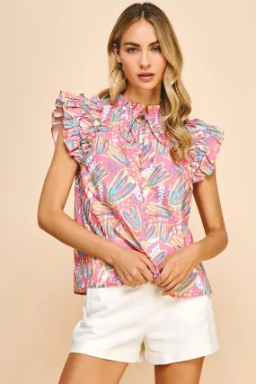 Sasha Ruffle Sleeve Blouse