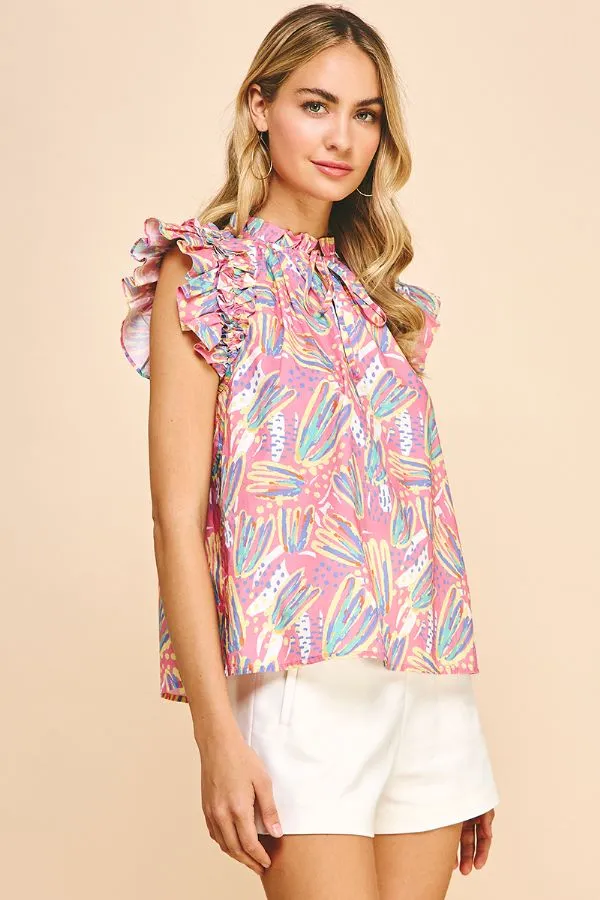 Sasha Ruffle Sleeve Blouse