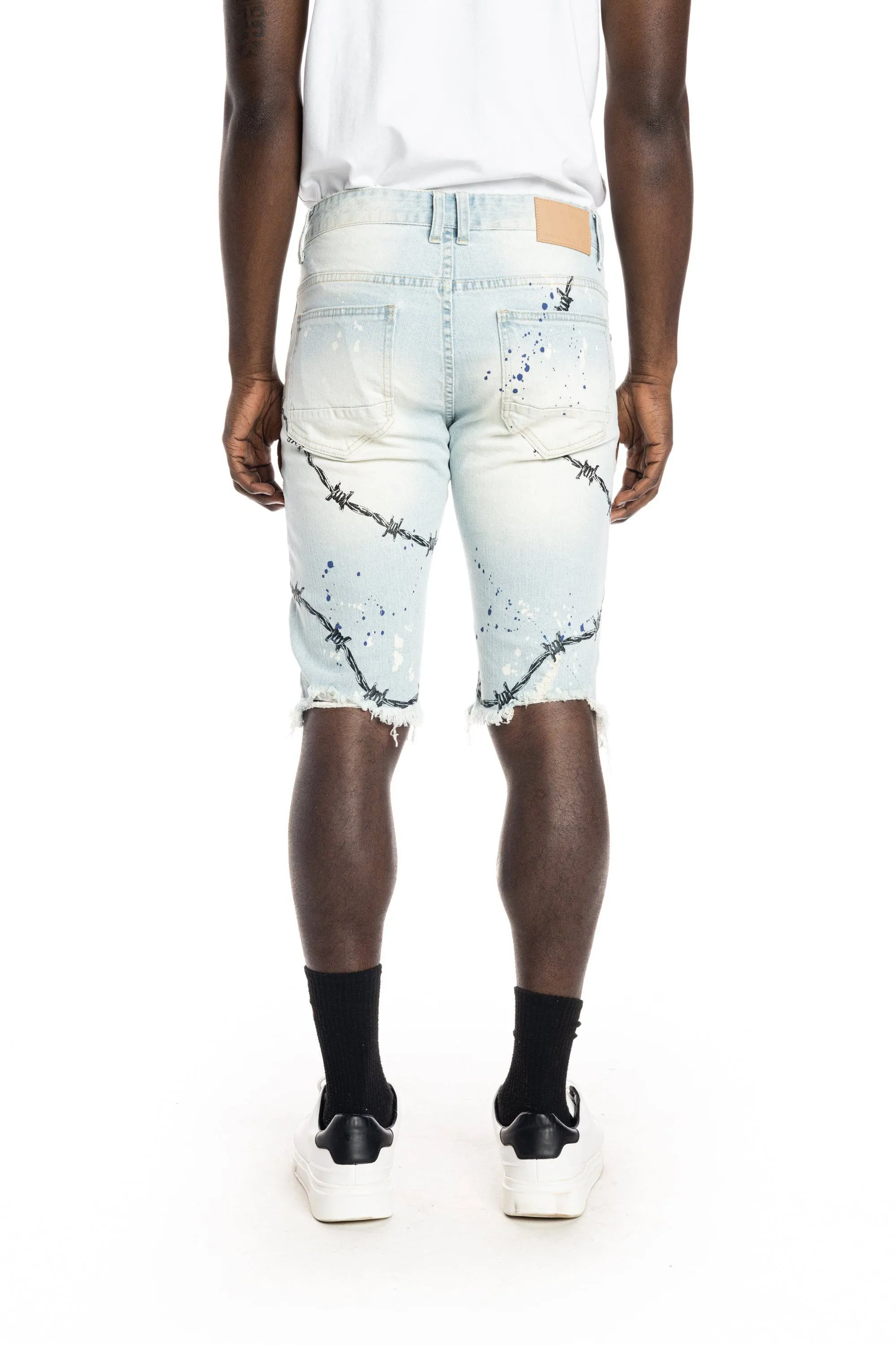 Scorpion Fashion Jean Shorts - Speckle Blue