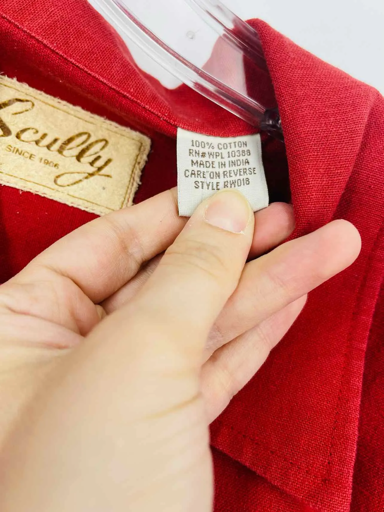 Scully Size L Red Pleated Cotton Blouse Blouse