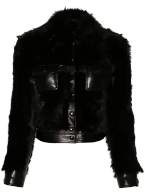 SPREAD-COLLAR SHEARLING JACKET