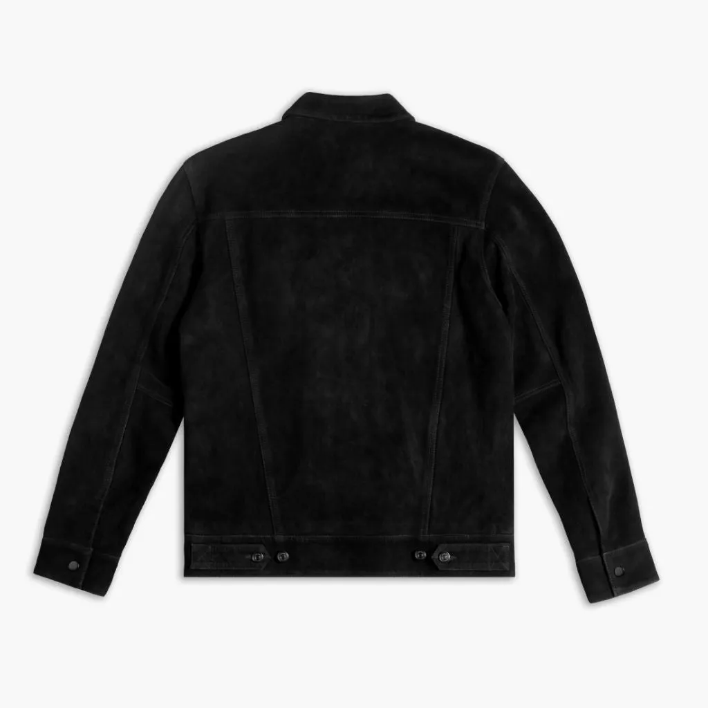 Suede Trucker Jacket | Black