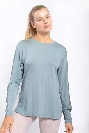 TENCEL Longline Pullover with Curved Hem