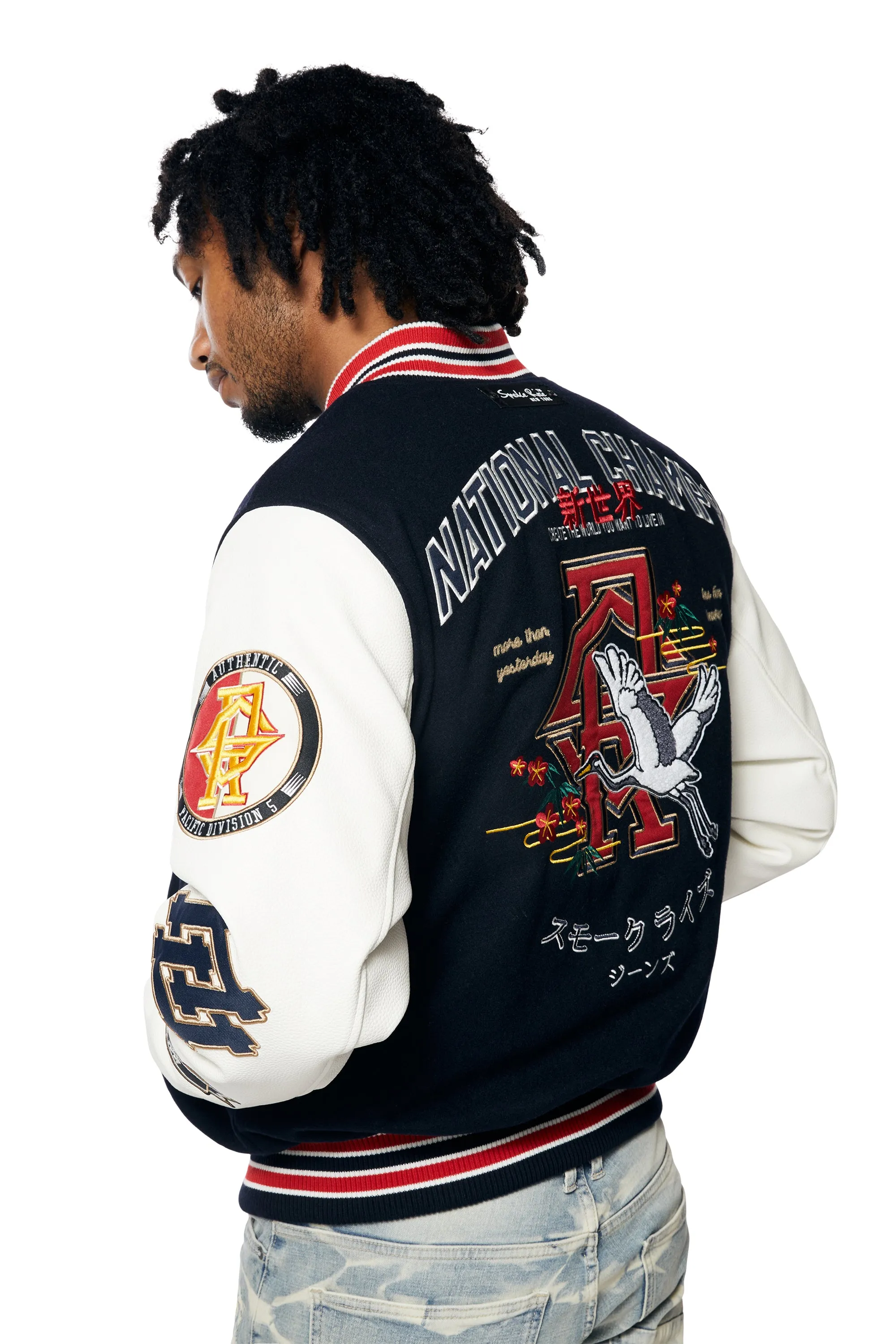 Tokyo Varsity Jacket - Navy