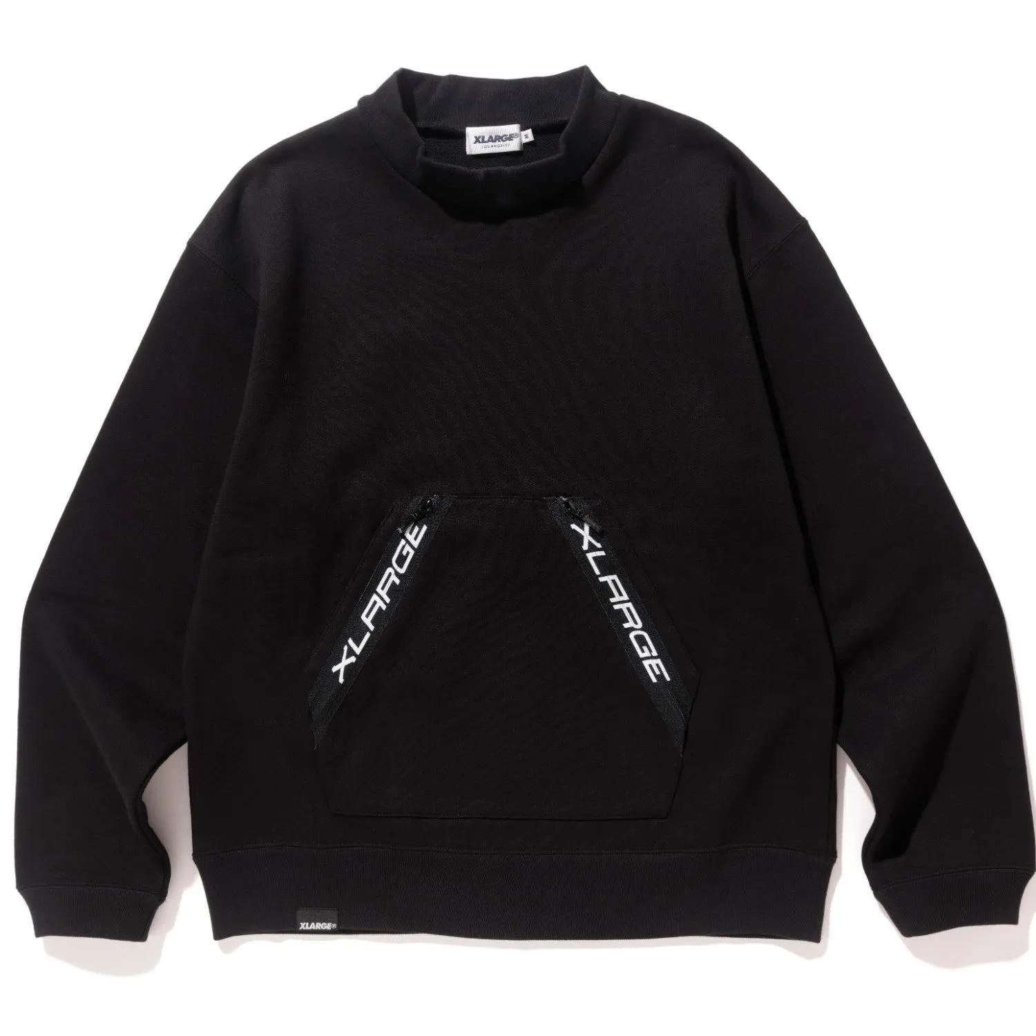 ZIPPED POCKET PULLOVER MOCKNECK SWEAT